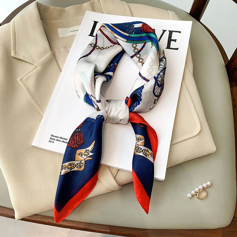 Silky Square Scarf & Head Wrap for Women