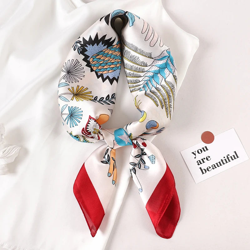 Silky Square Scarf & Head Wrap for Women