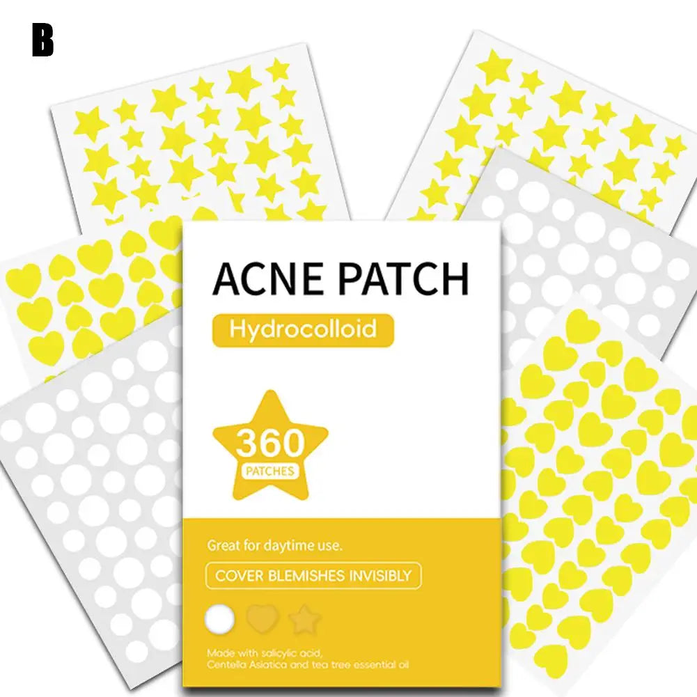 360pcs Colorful Invisible Anti-Acne Hydrocolloid Patches