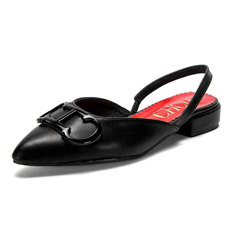 CHCH Pointed-Toe Flat Loafers for Women