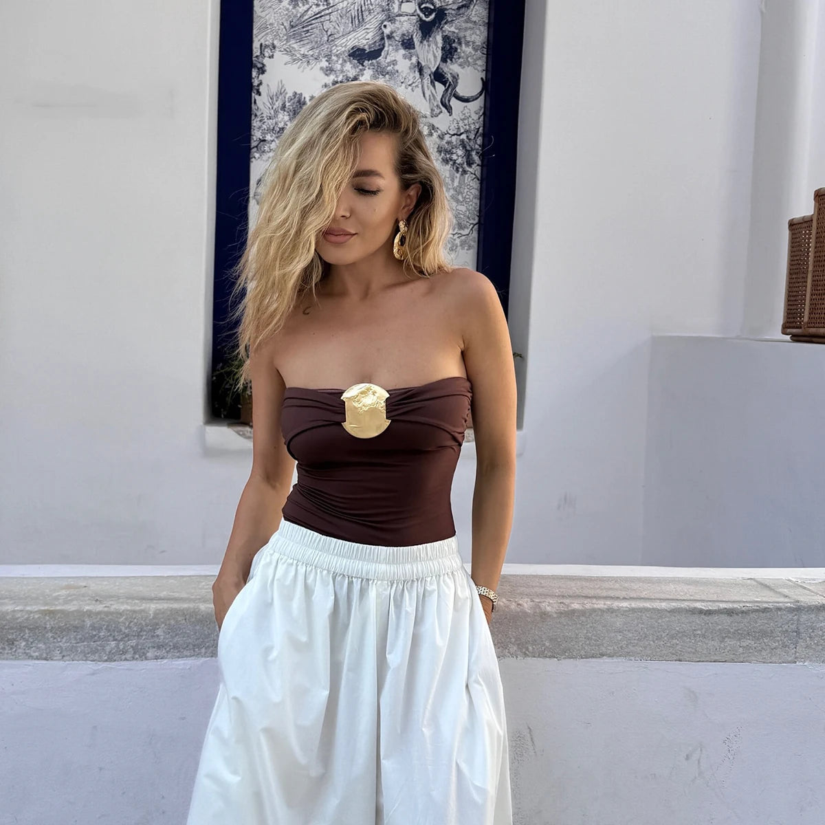 Bandeau One-Piece Swimsuit – High Waist Monokini