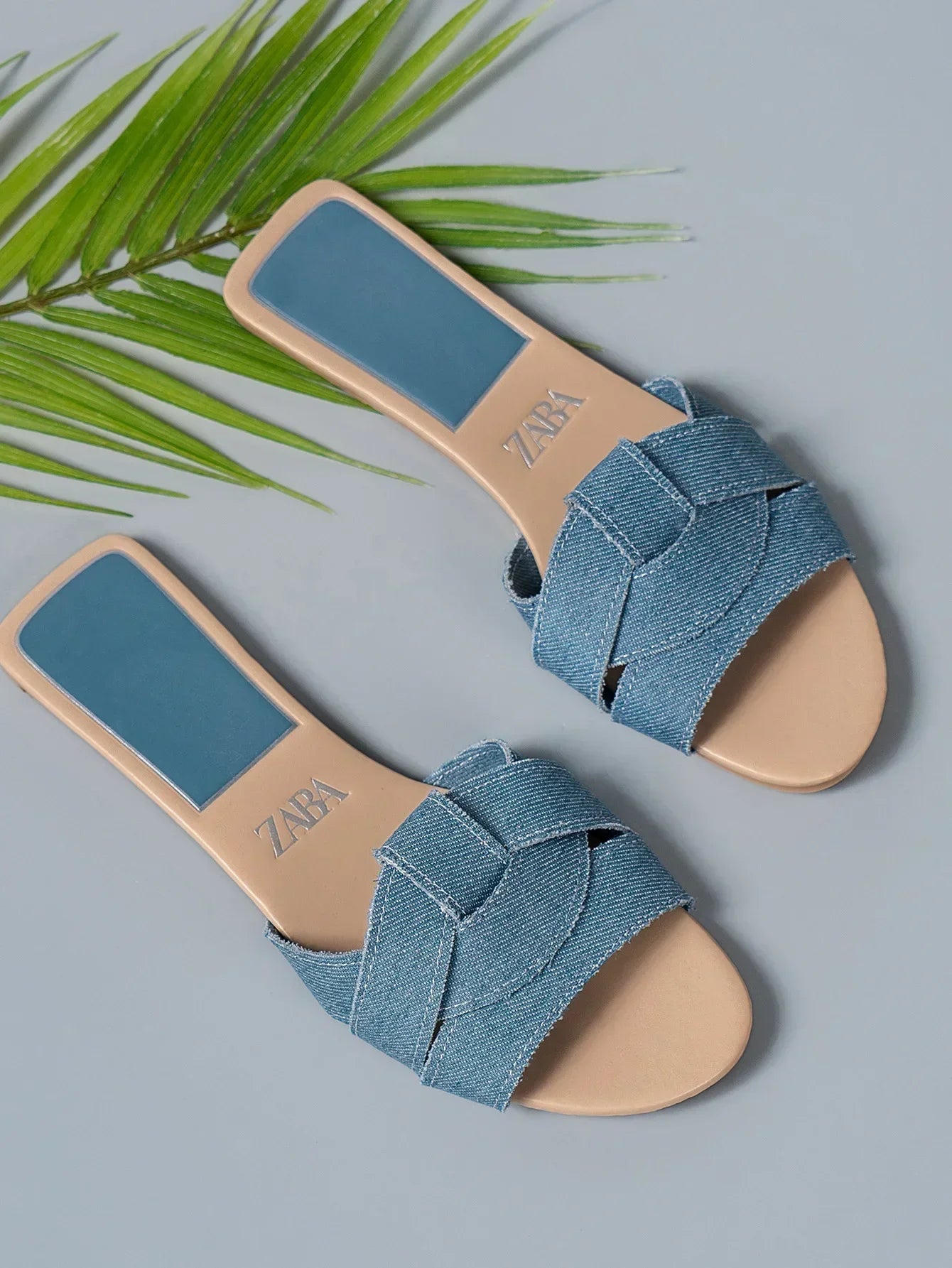 Square-Toe Cross Strap Flat Sandals for Summer