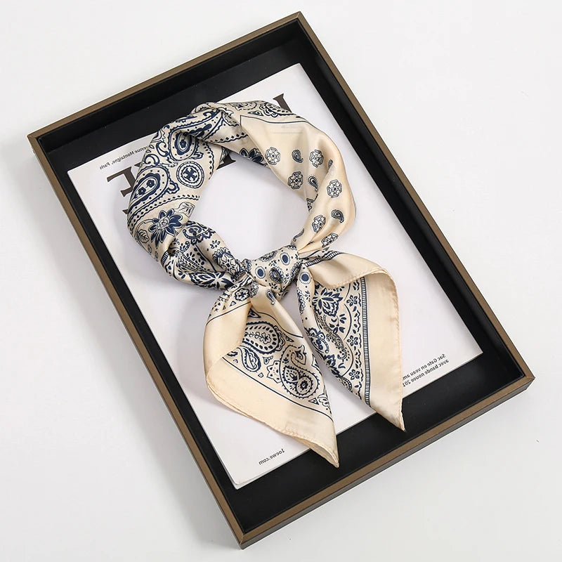 Silky Square Scarf & Head Wrap for Women