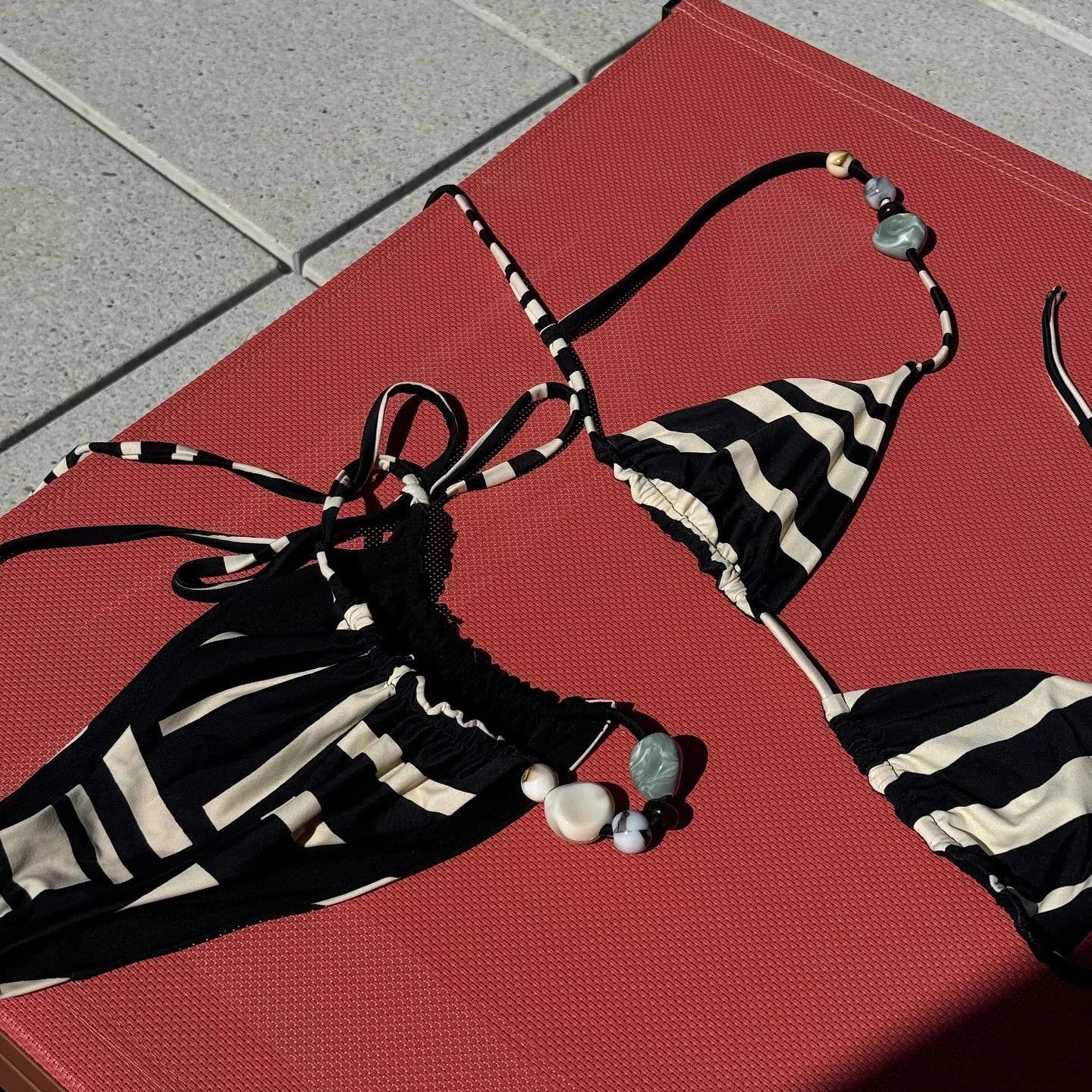 Women’s Bandeau Bikini – Shiny Halter Swimwear