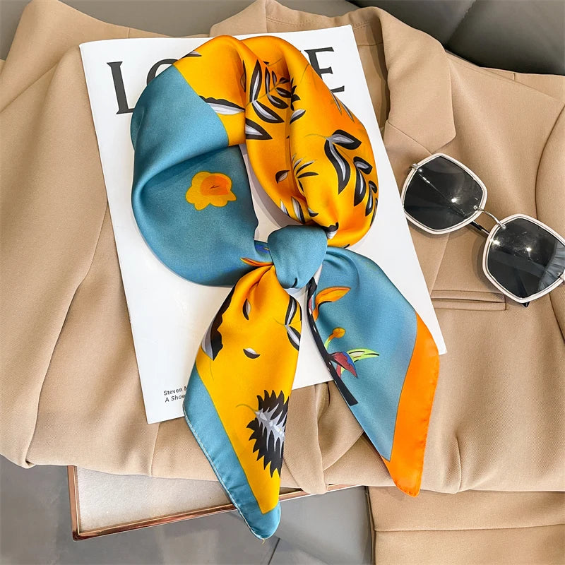 Silky Square Scarf & Head Wrap for Women