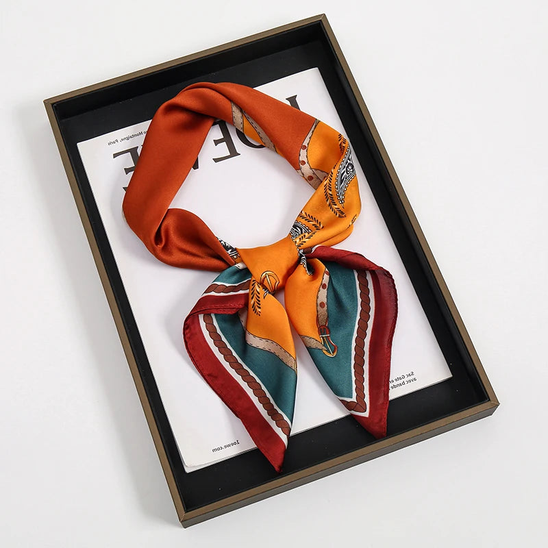 Silky Square Scarf & Head Wrap for Women