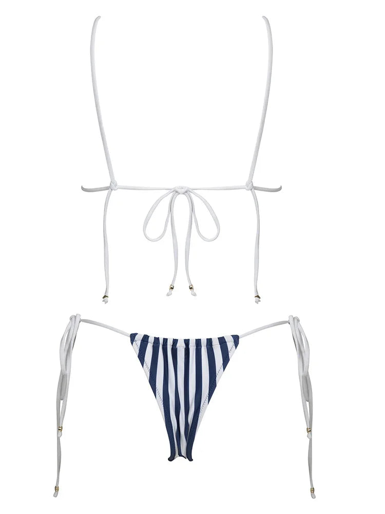 Triangle Striped Micro Bikini