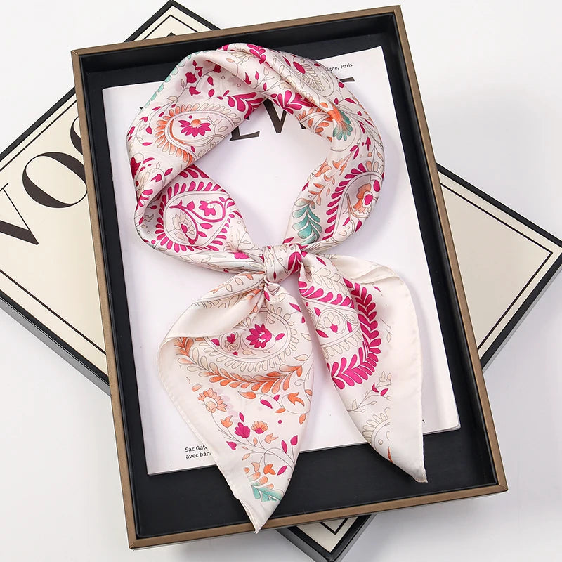 Silky Square Scarf & Head Wrap for Women