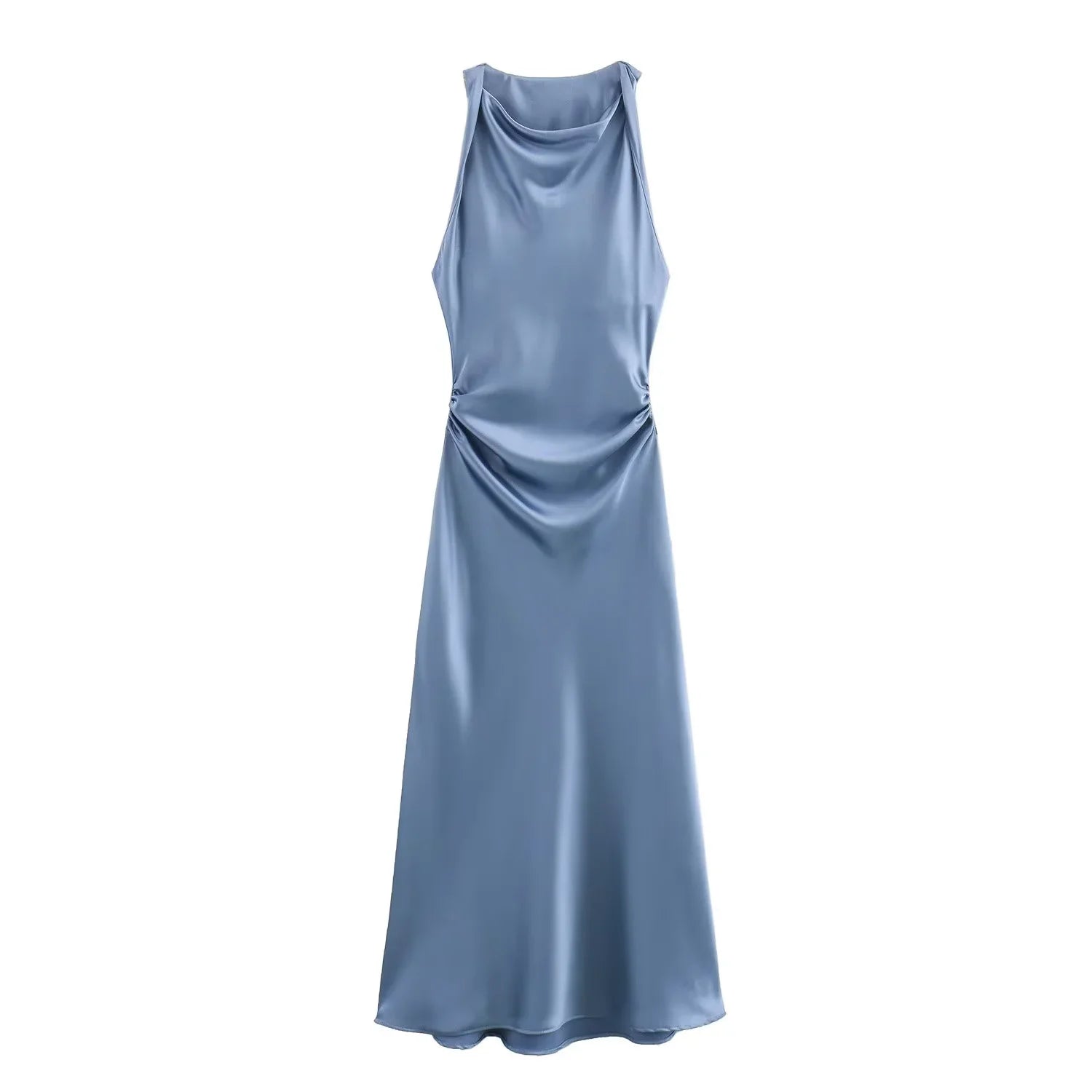 TRAF Satin Slip Midi Dress for Summer