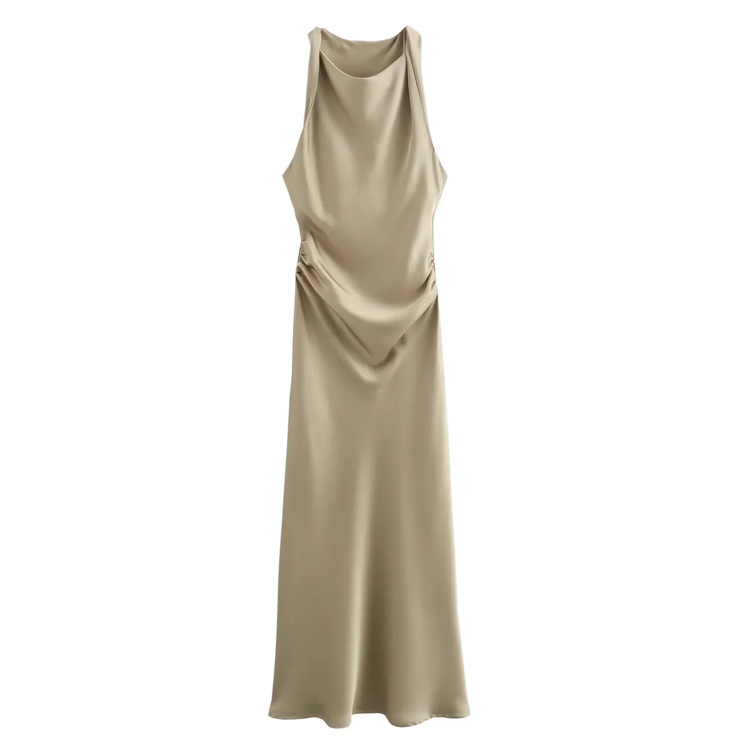 TRAF Satin Slip Midi Dress for Summer