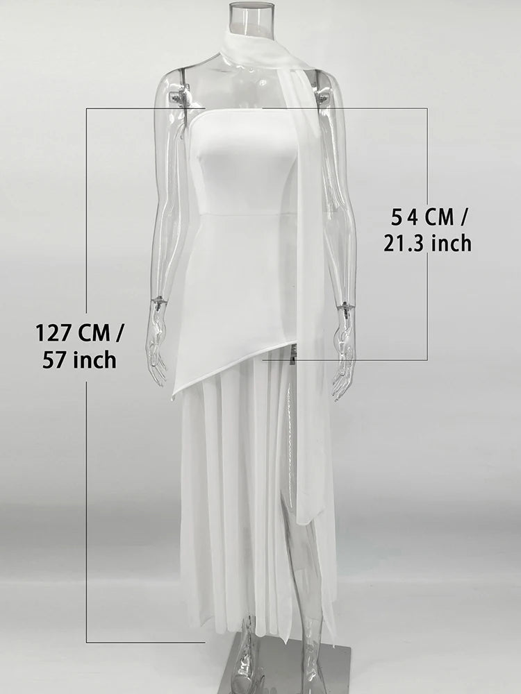 TARUXY Strapless Mesh Ribbon Dress