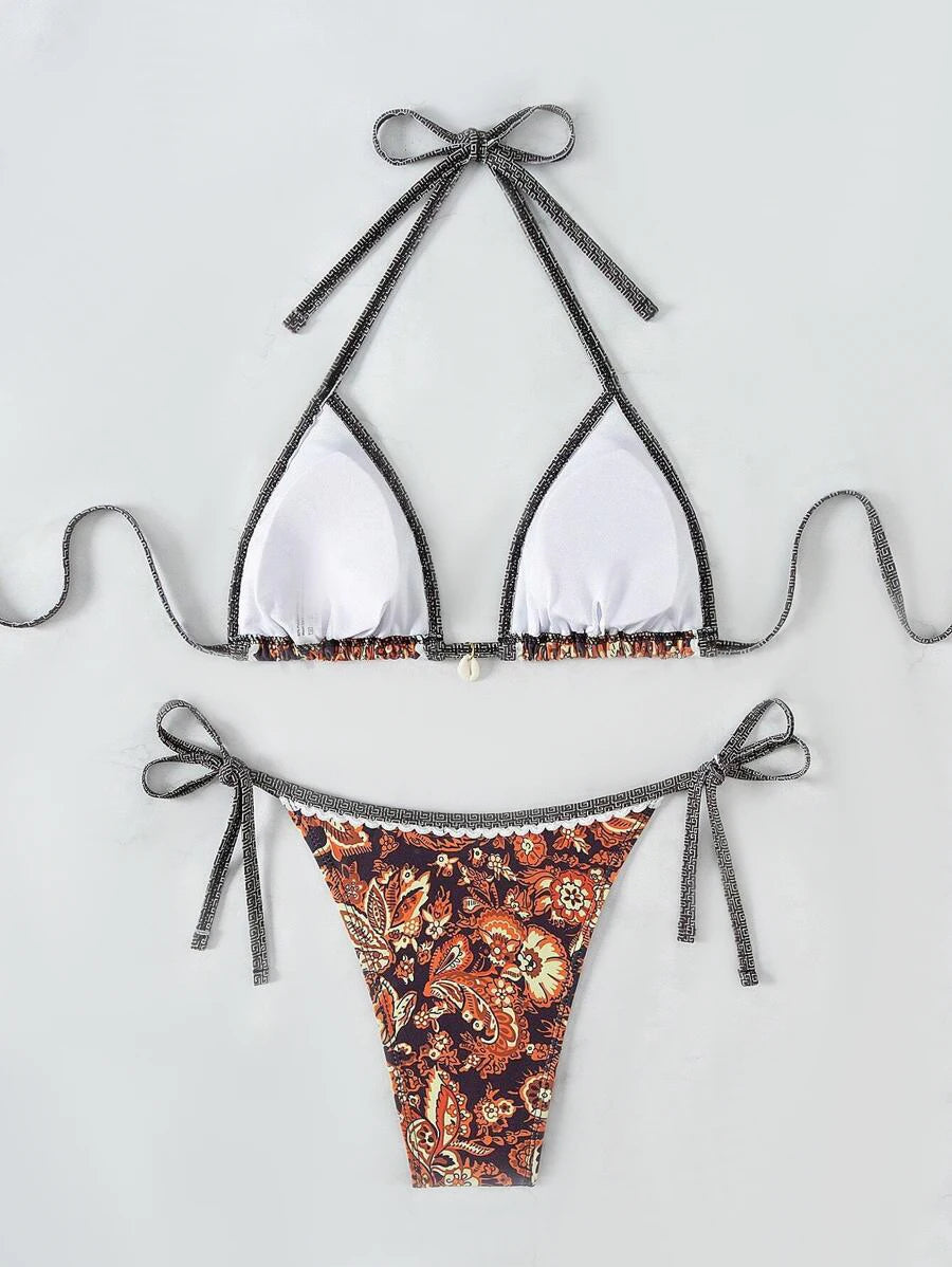 Halter String Triangle Two-Piece Bikini – Women’s Swimwear