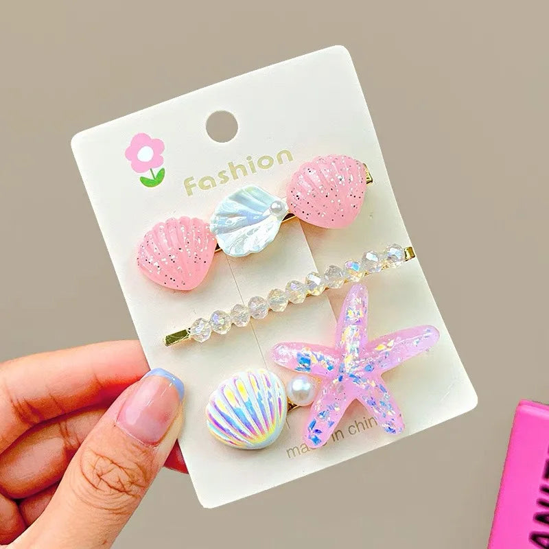AWAYTR Elegant Starfish & Shell Hair Clips for Summer