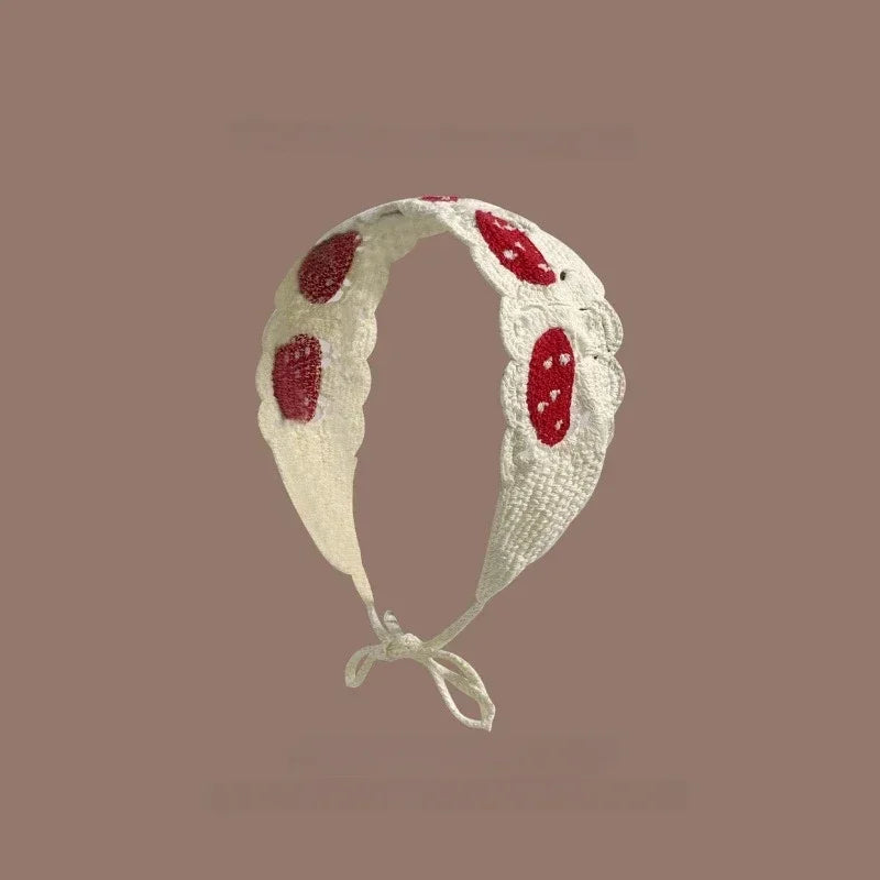 Crochet Mushroom Headband for Women