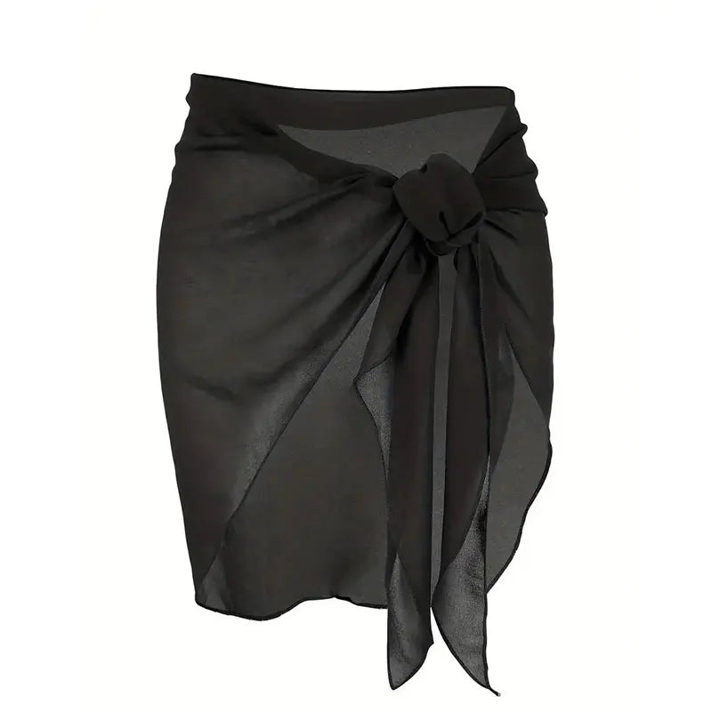 Women's Short Chiffon Sarong – Swimwear Cover-Up Skirt