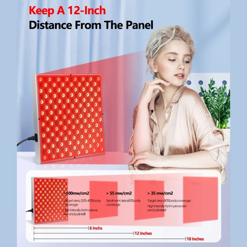 45W Red Light Therapy Panel – 225 LED Anti-Aging & Pain Relief Lamp