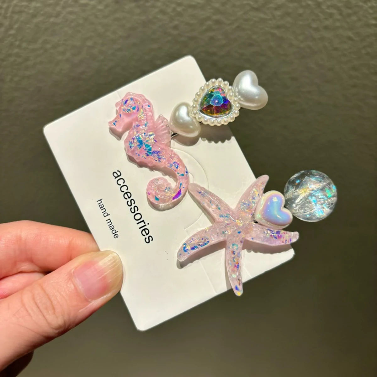 AWAYTR Elegant Starfish & Shell Hair Clips for Summer
