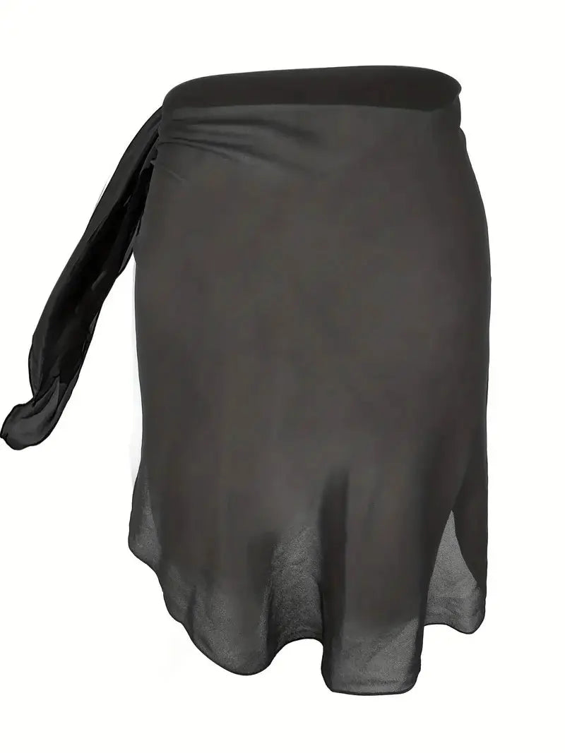 Women's Short Chiffon Sarong – Swimwear Cover-Up Skirt