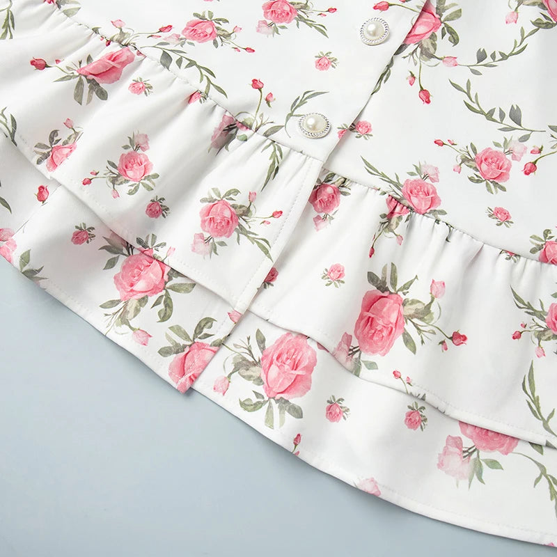 Tornova Puff Sleeve Ruffled Mini Dress