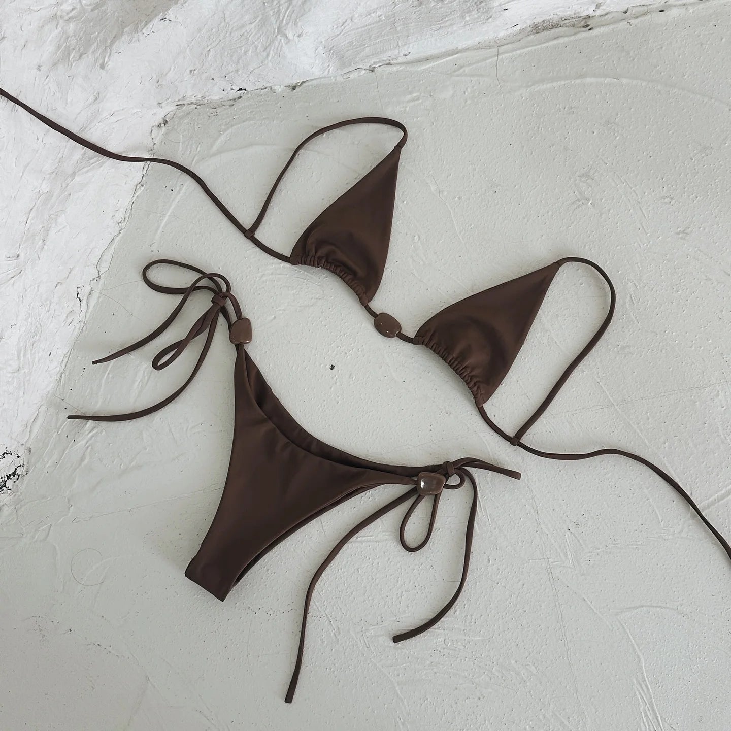 Women’s Bandeau Bikini – Shiny Halter Swimwear