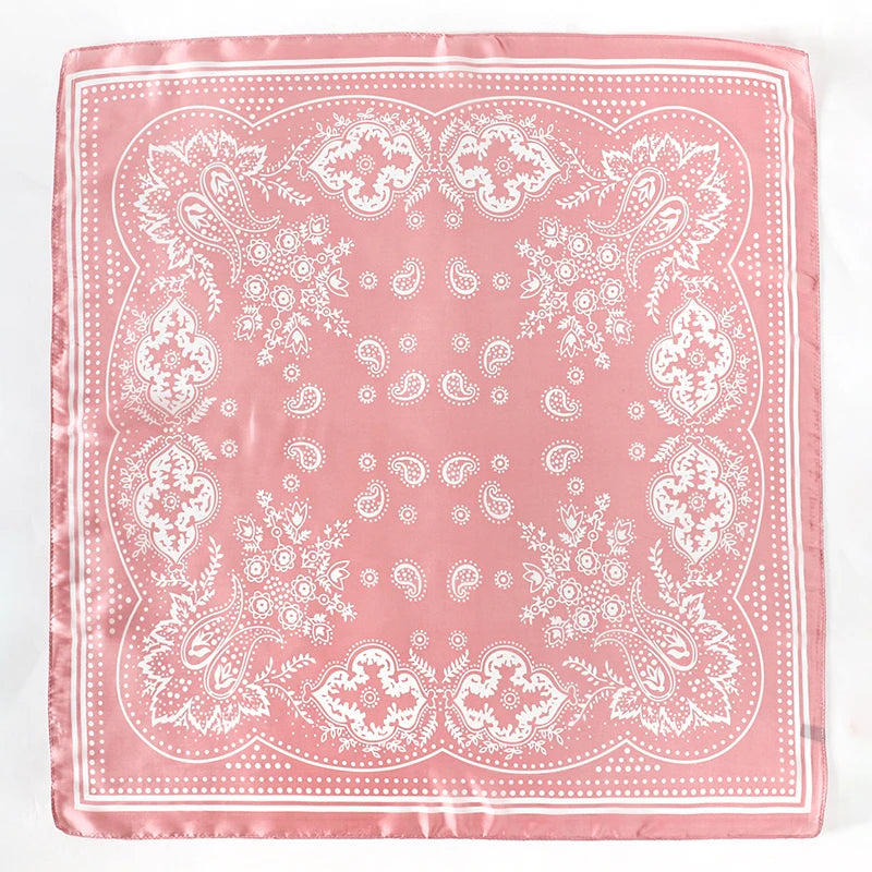 Silky Square Scarf & Head Wrap with Floral Print