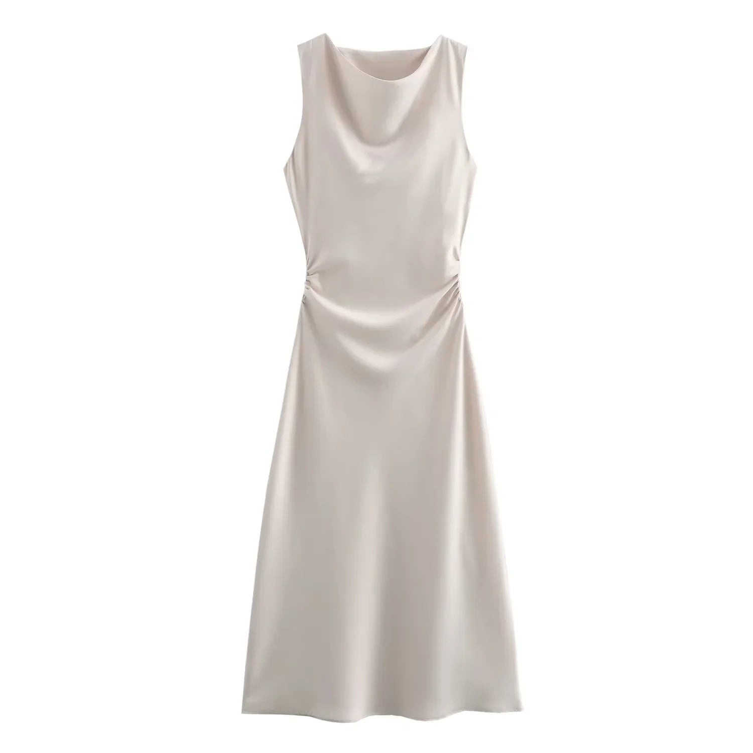 TRAF Satin Slip Midi Dress for Summer