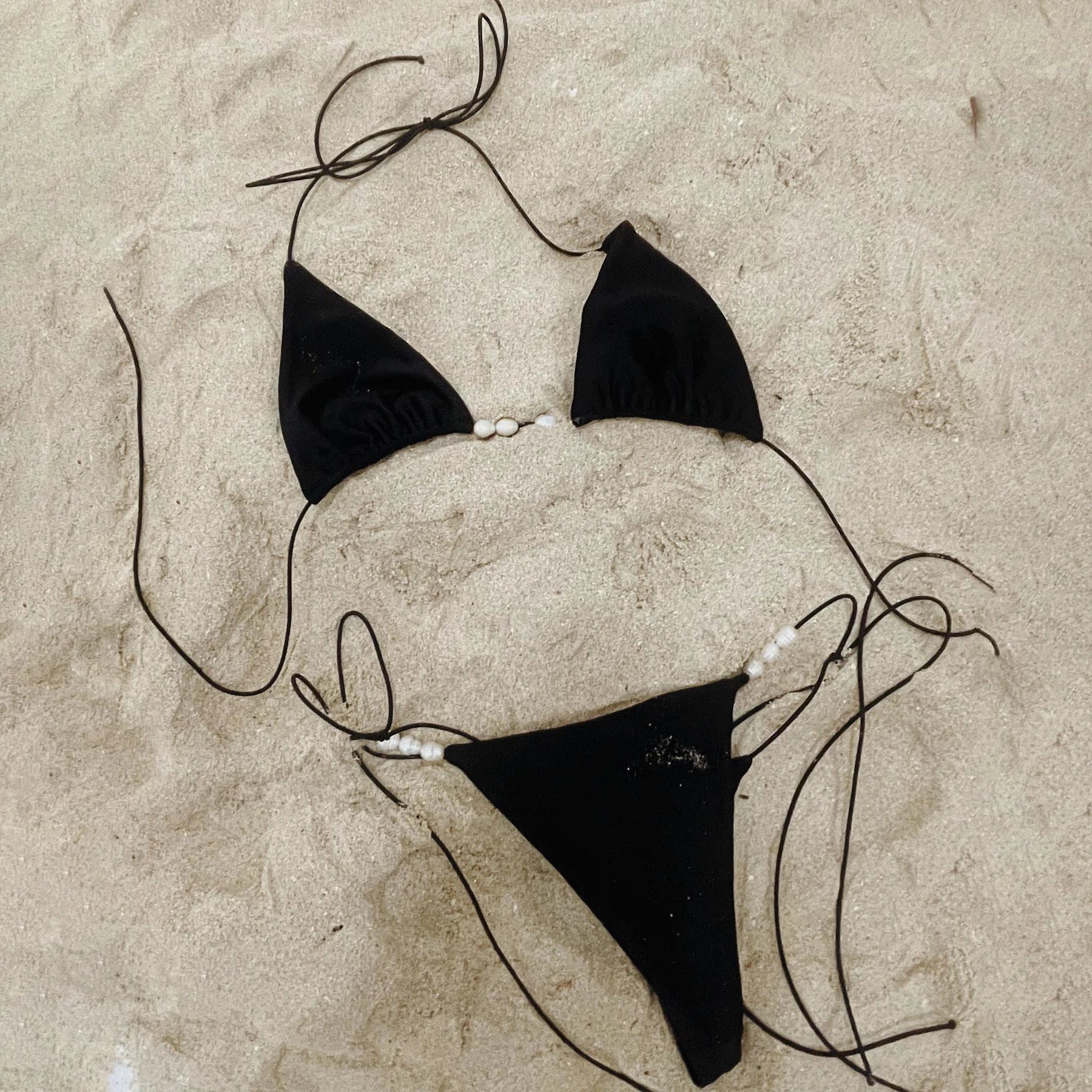 Women’s Bandeau Bikini – Shiny Halter Swimwear