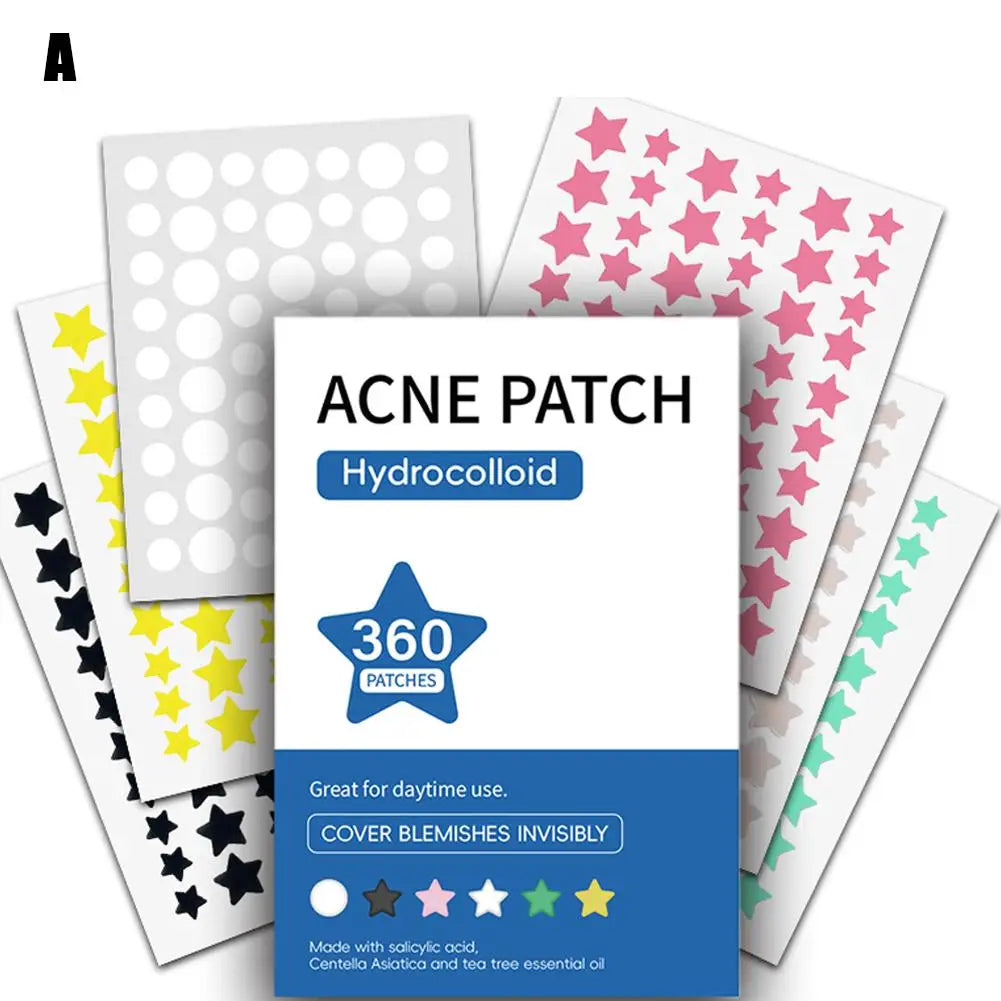 360pcs Colorful Invisible Anti-Acne Hydrocolloid Patches