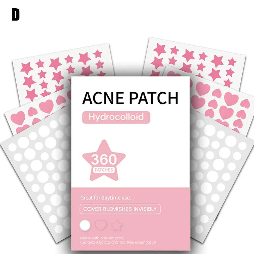 360pcs Colorful Invisible Anti-Acne Hydrocolloid Patches