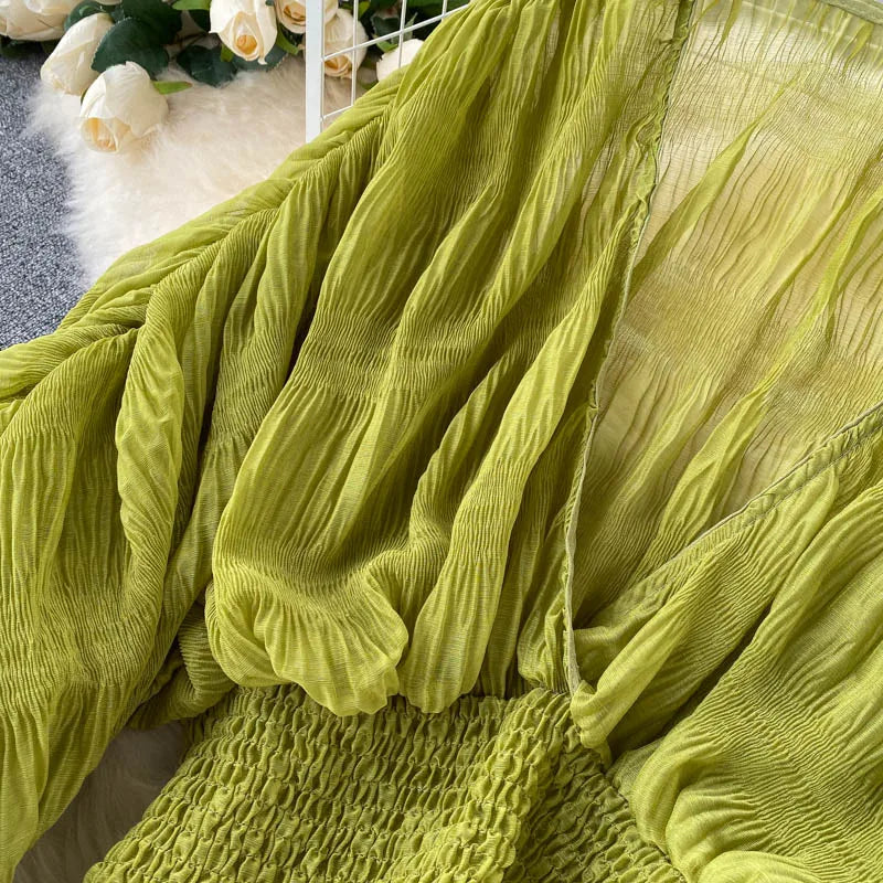 Sheer Y2K Chiffon Cropped Blouse with Long Sleeves