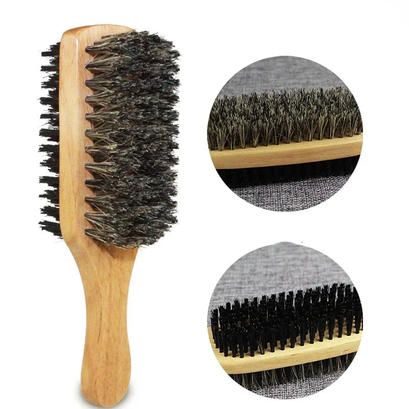 Natural Boar Bristle Hair & Beard Brush