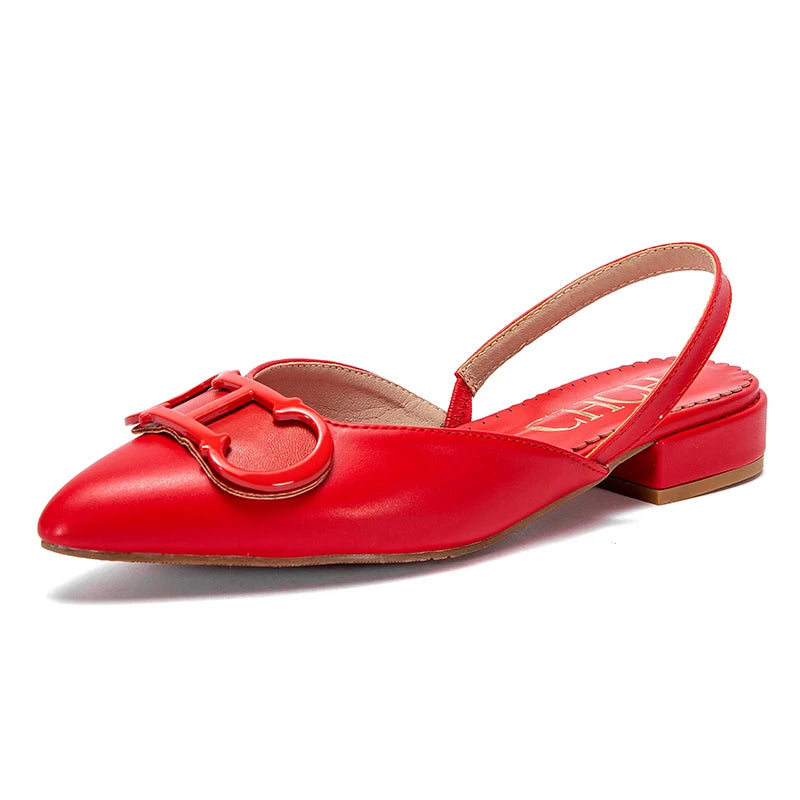 CHCH Pointed-Toe Flat Loafers for Women