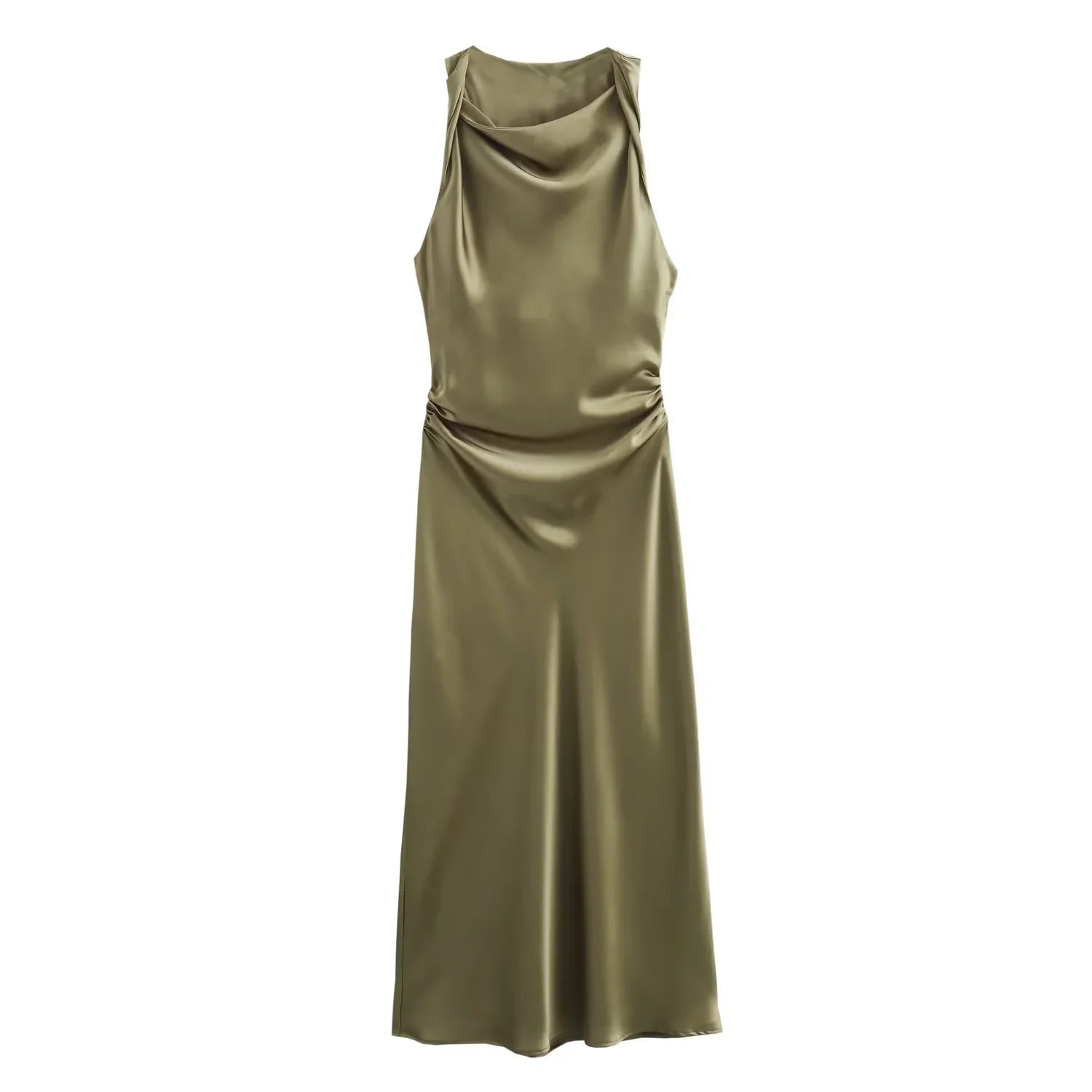 TRAF Satin Slip Midi Dress for Summer