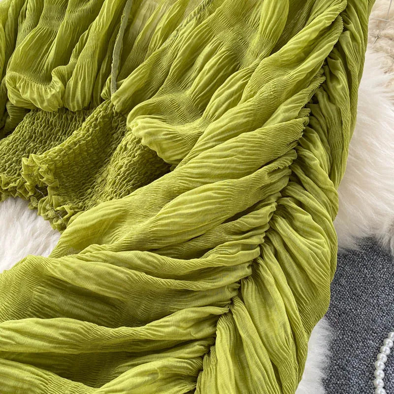 Sheer Y2K Chiffon Cropped Blouse with Long Sleeves