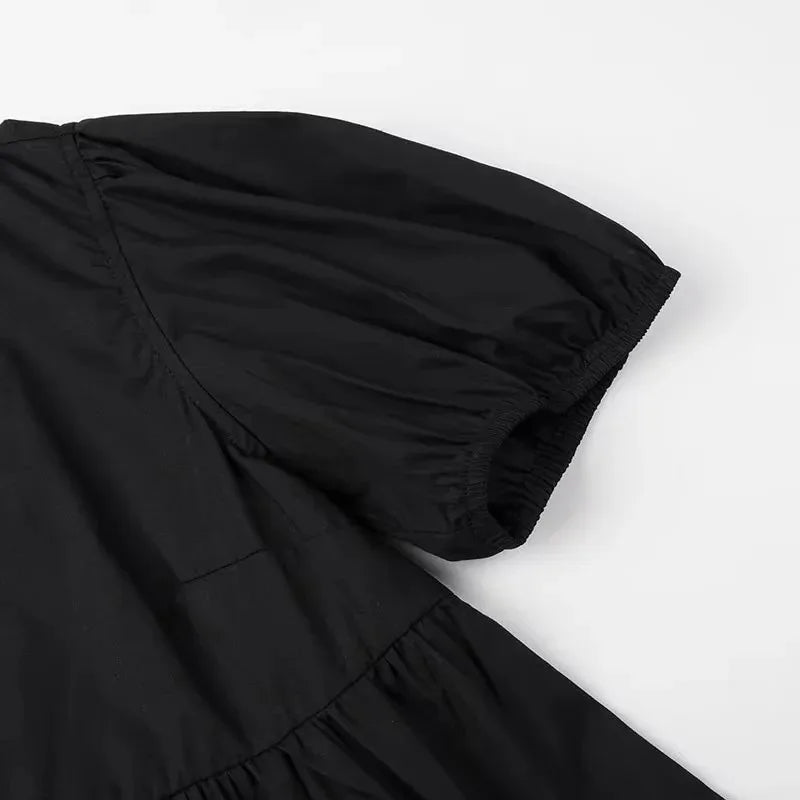 TRAF Ruffle Ruched Crop Blouse with Puffed Sleeves