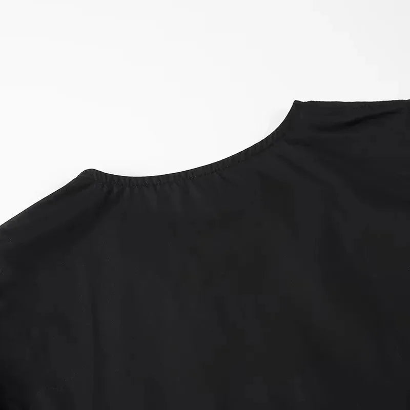 TRAF Ruffle Ruched Crop Blouse with Puffed Sleeves