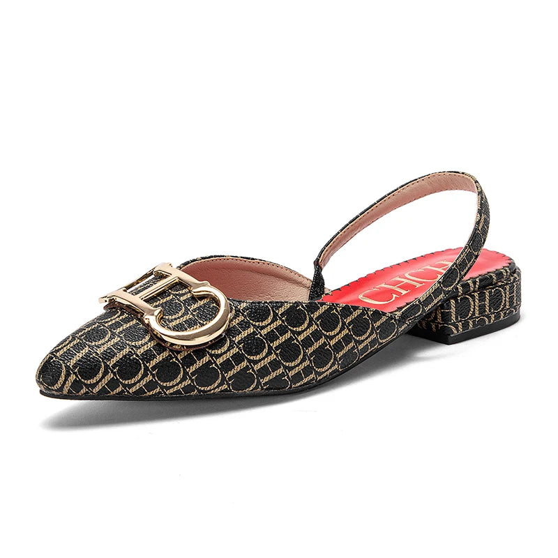 CHCH Pointed-Toe Flat Loafers for Women