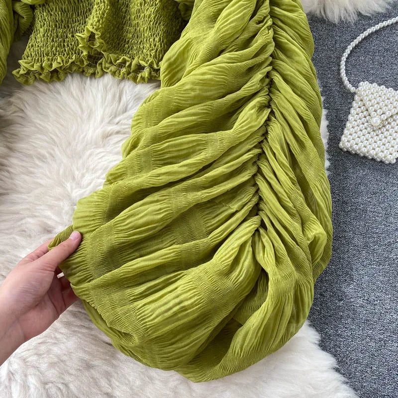 Sheer Y2K Chiffon Cropped Blouse with Long Sleeves