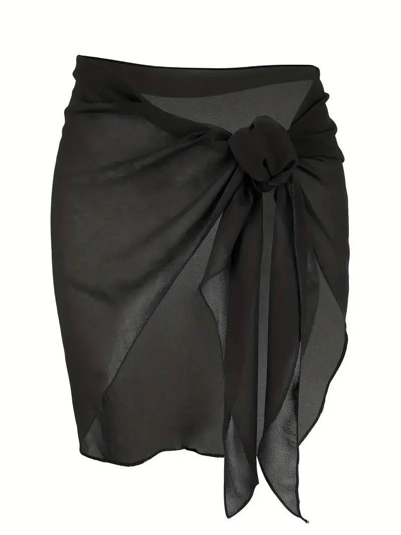 Women's Short Chiffon Sarong – Swimwear Cover-Up Skirt