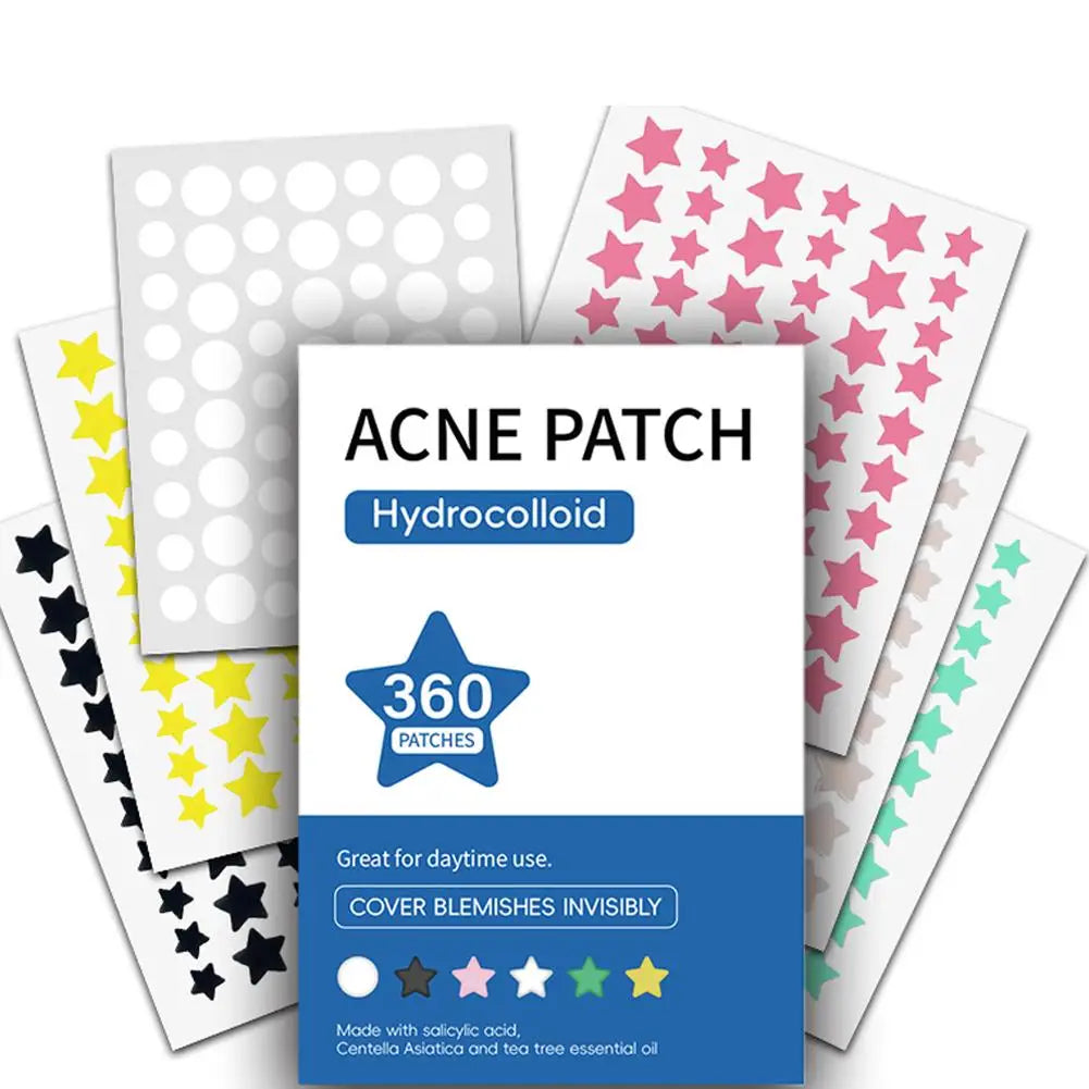 360pcs Colorful Invisible Anti-Acne Hydrocolloid Patches