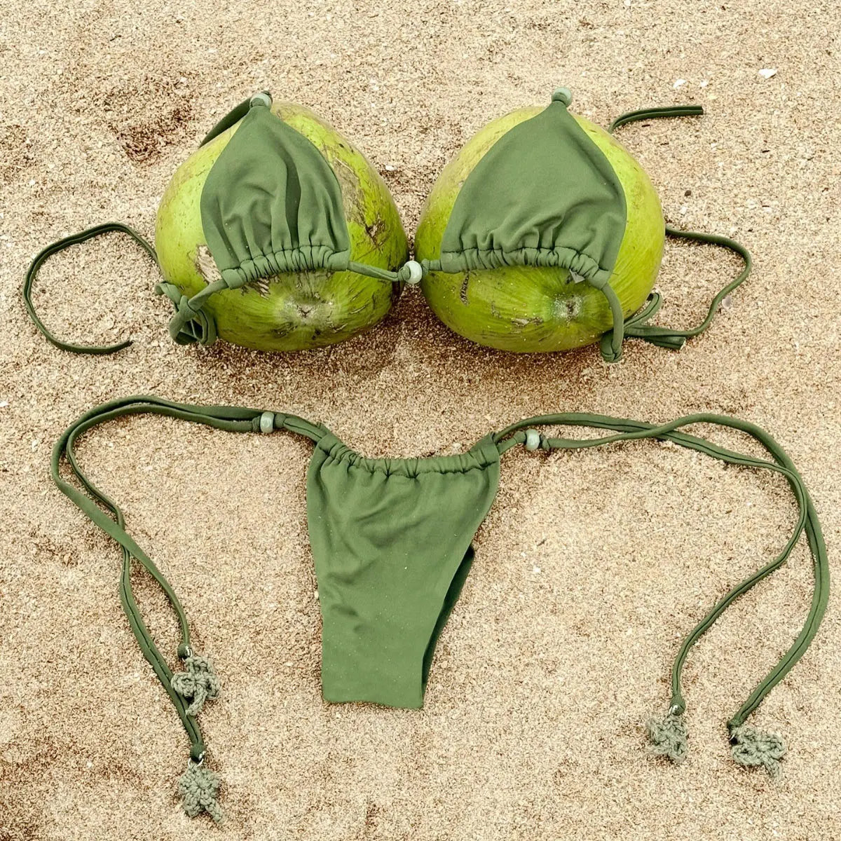 Women’s Bandeau Bikini – Shiny Halter Swimwear