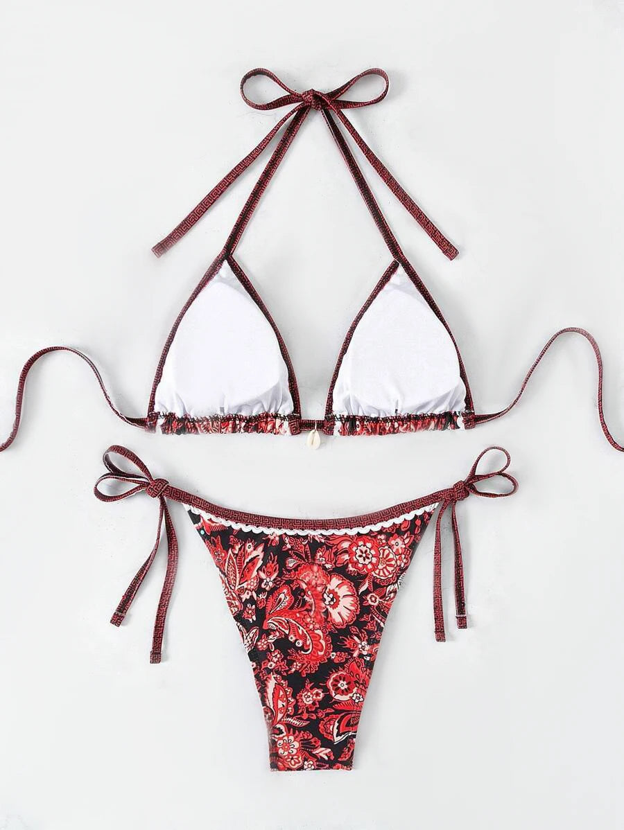 Halter String Triangle Two-Piece Bikini – Women’s Swimwear