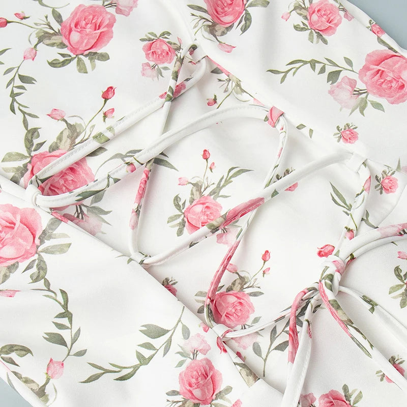 Tornova Puff Sleeve Ruffled Mini Dress