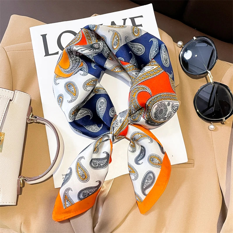 Silky Square Scarf & Head Wrap for Women