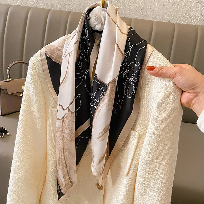 Silky Square Scarf & Head Wrap for Women