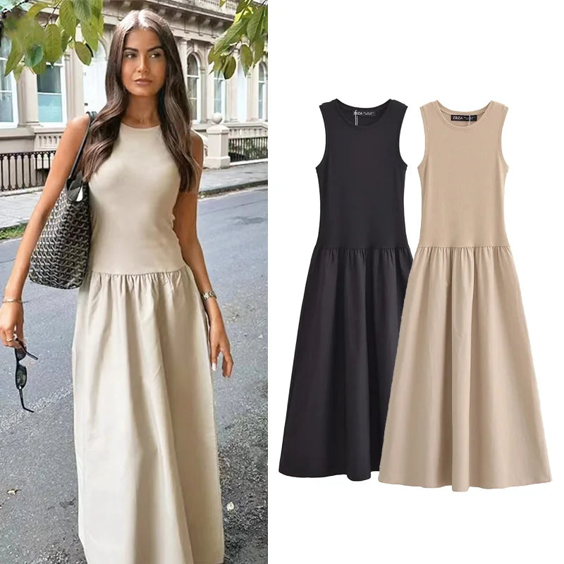 TRAF Y2K Sleeveless Long Dress