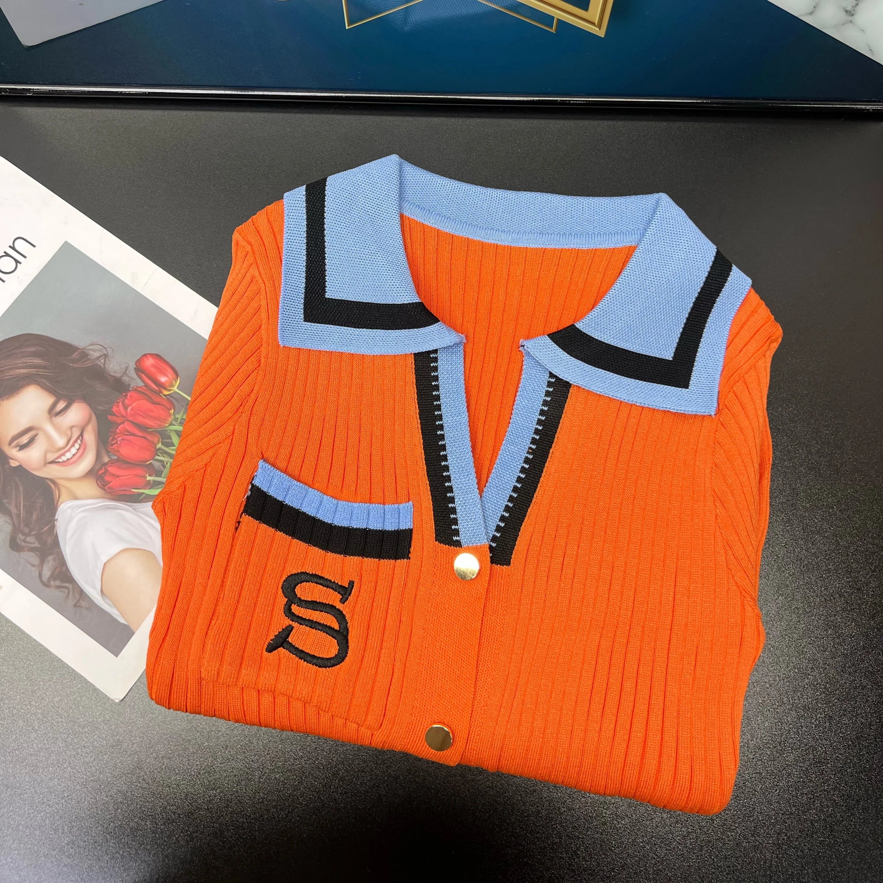 YuooMuoo Embroidered Knit Wrap Sweater Dress