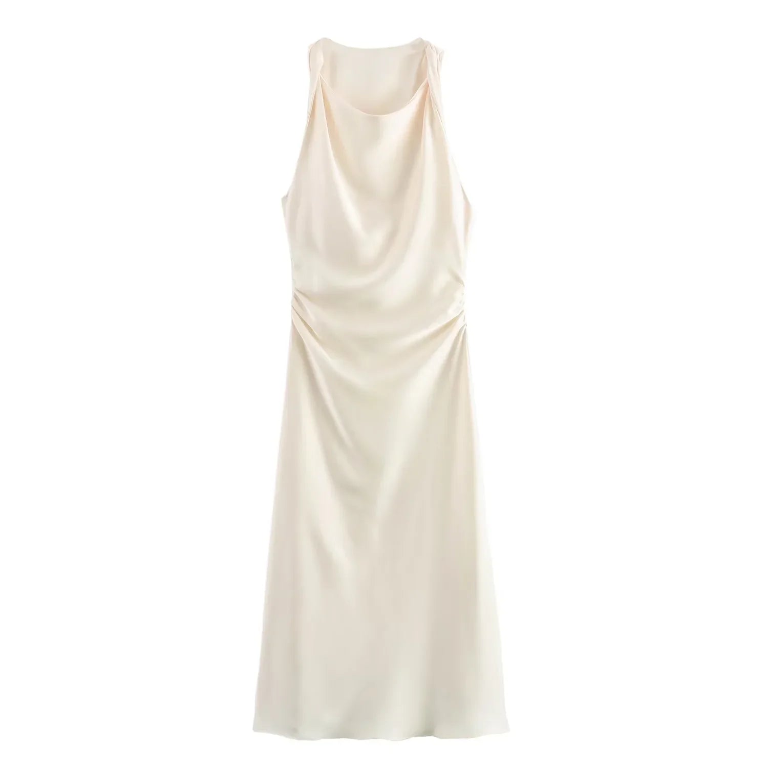 TRAF Satin Slip Midi Dress for Summer