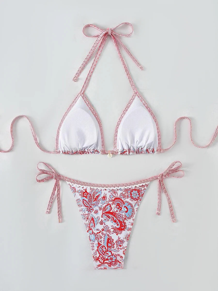 Halter String Triangle Two-Piece Bikini – Women’s Swimwear