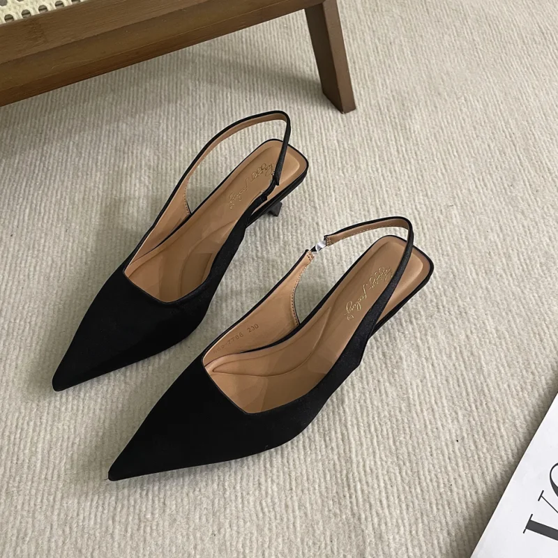 Bailamos Pointed-Toe Slingback Mules with Low Heel